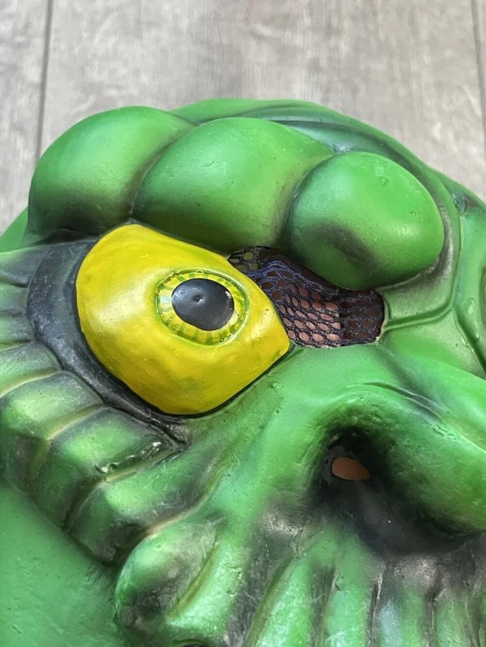 Rubie’s Green Fang Monster Collar Latex Mask Adult Halloween Horror Rare Vintage